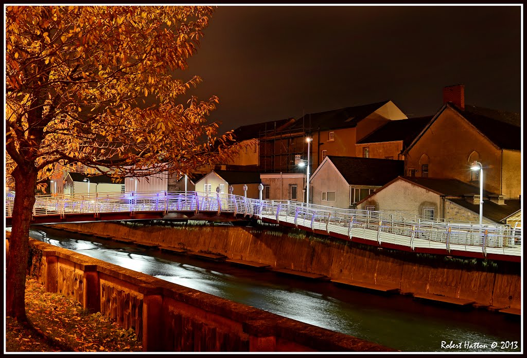 New Footbridge Bridgend at Night 7 by Robert Hatton