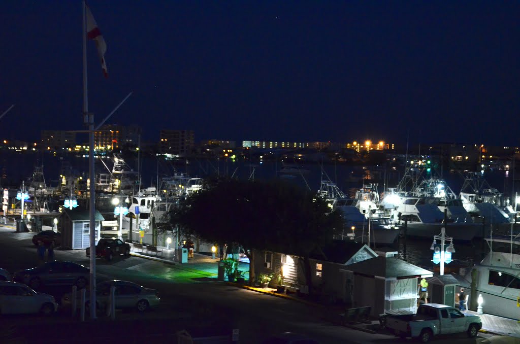 Destin Harbor at night by Buddy Rogers