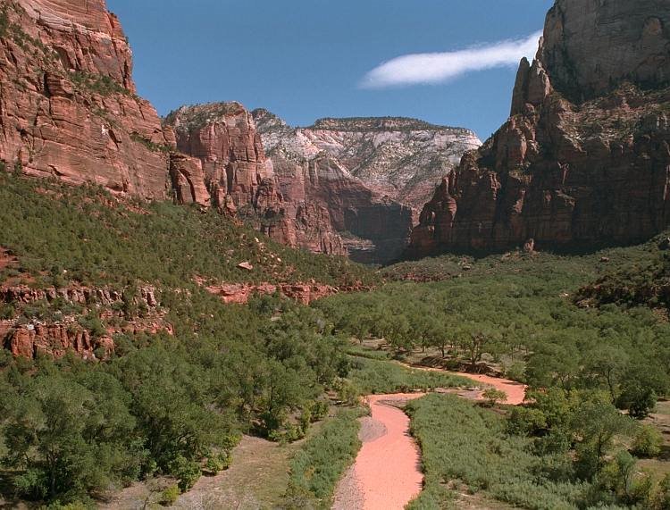 Zion Canyon from Emerald Pools Trail, Zion Nat'l Park by Cassygirl