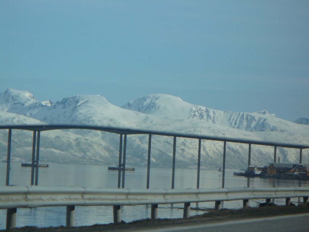 Tromsø bridge with mountains on Kvaløya by briro