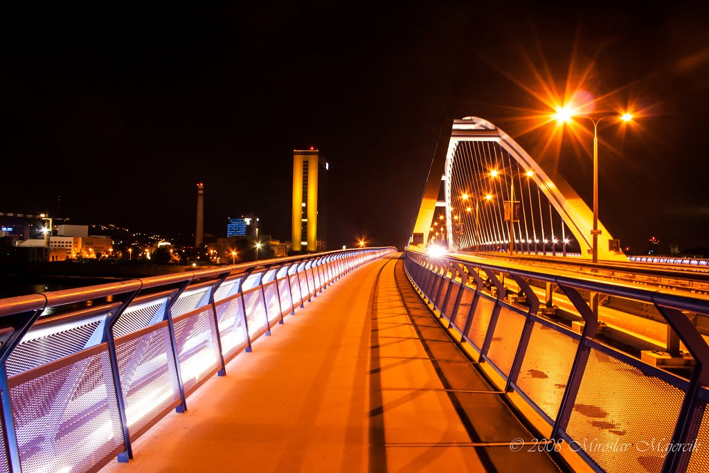 On the Apollo bridge, Bratislava, Slovakia by Miro Majerčík