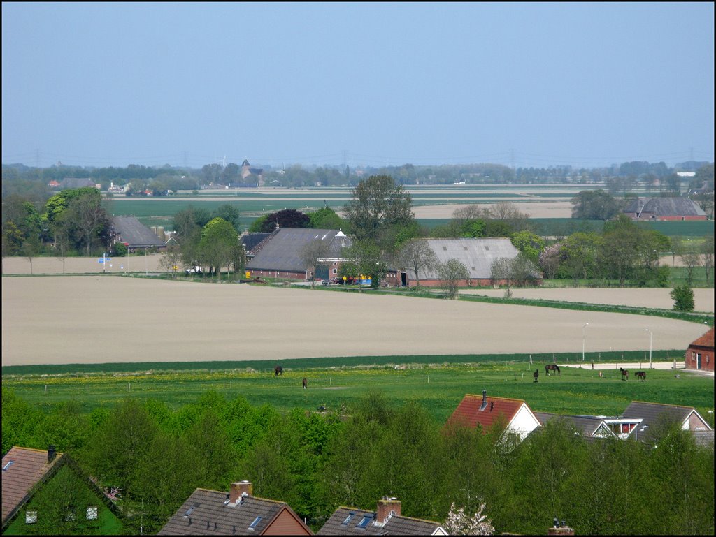 Stedum: kerktoren; Uitzicht richting Zeerijp by © Dennis Wubs