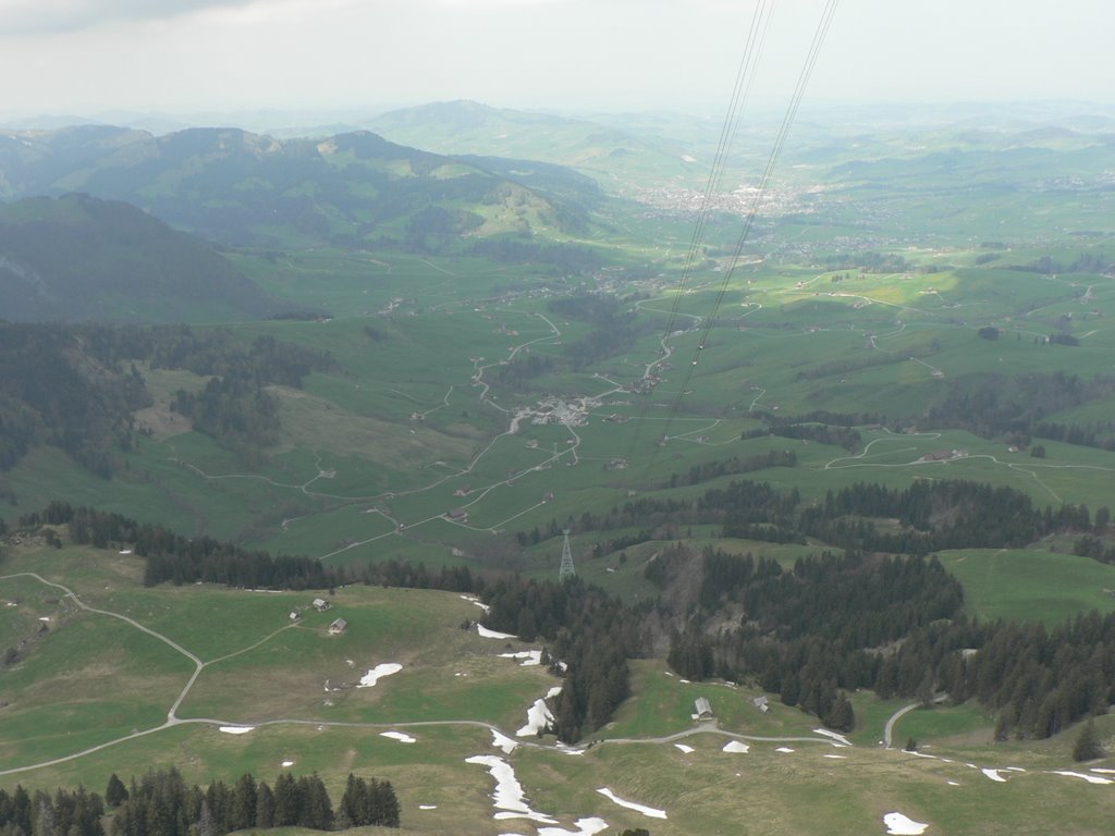 Brülisau from lower on the slope of the Hohe Kasten by Niek Bergboer